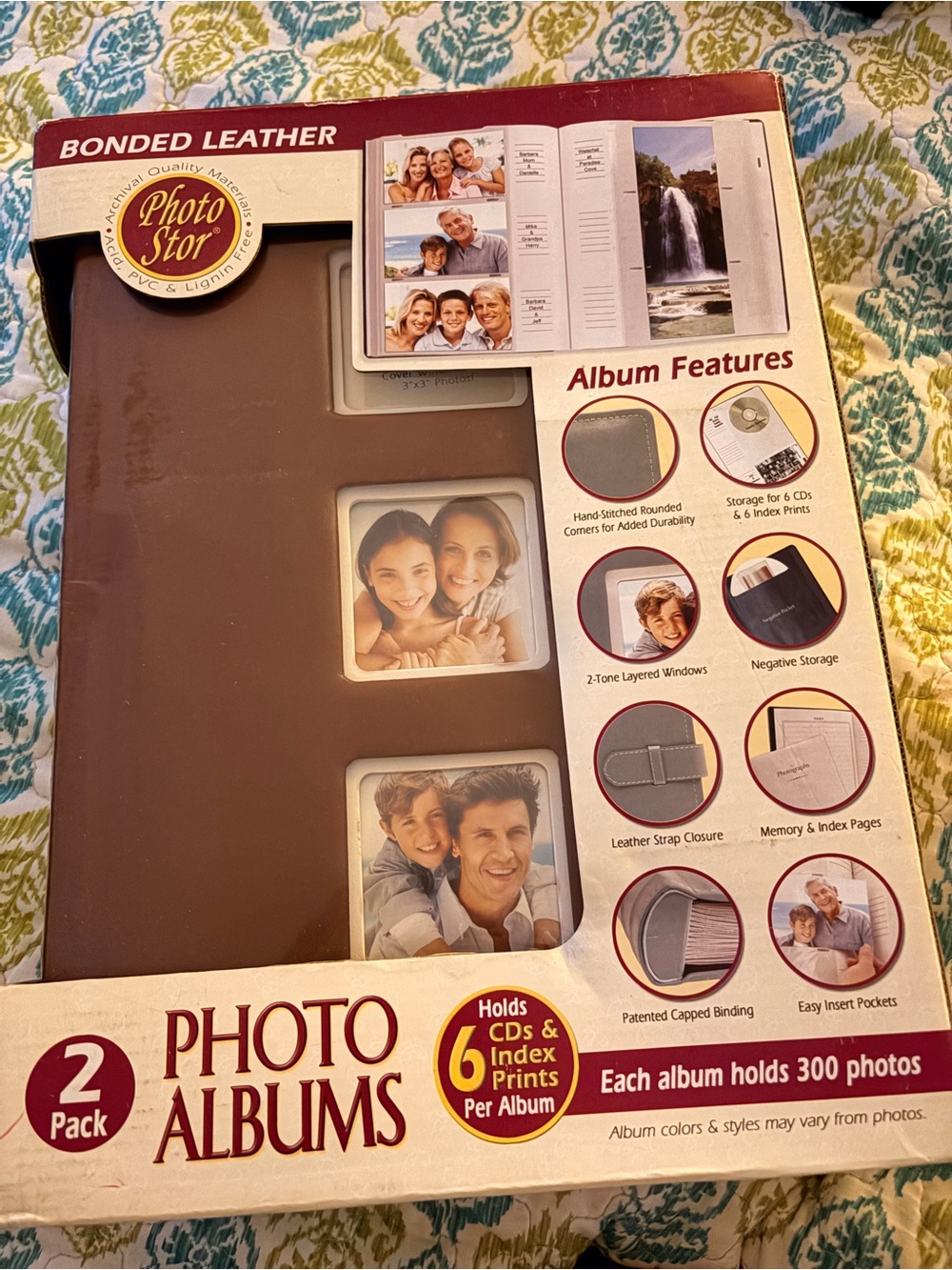 Brown Bonded Leather Photo Album - 2 Pack